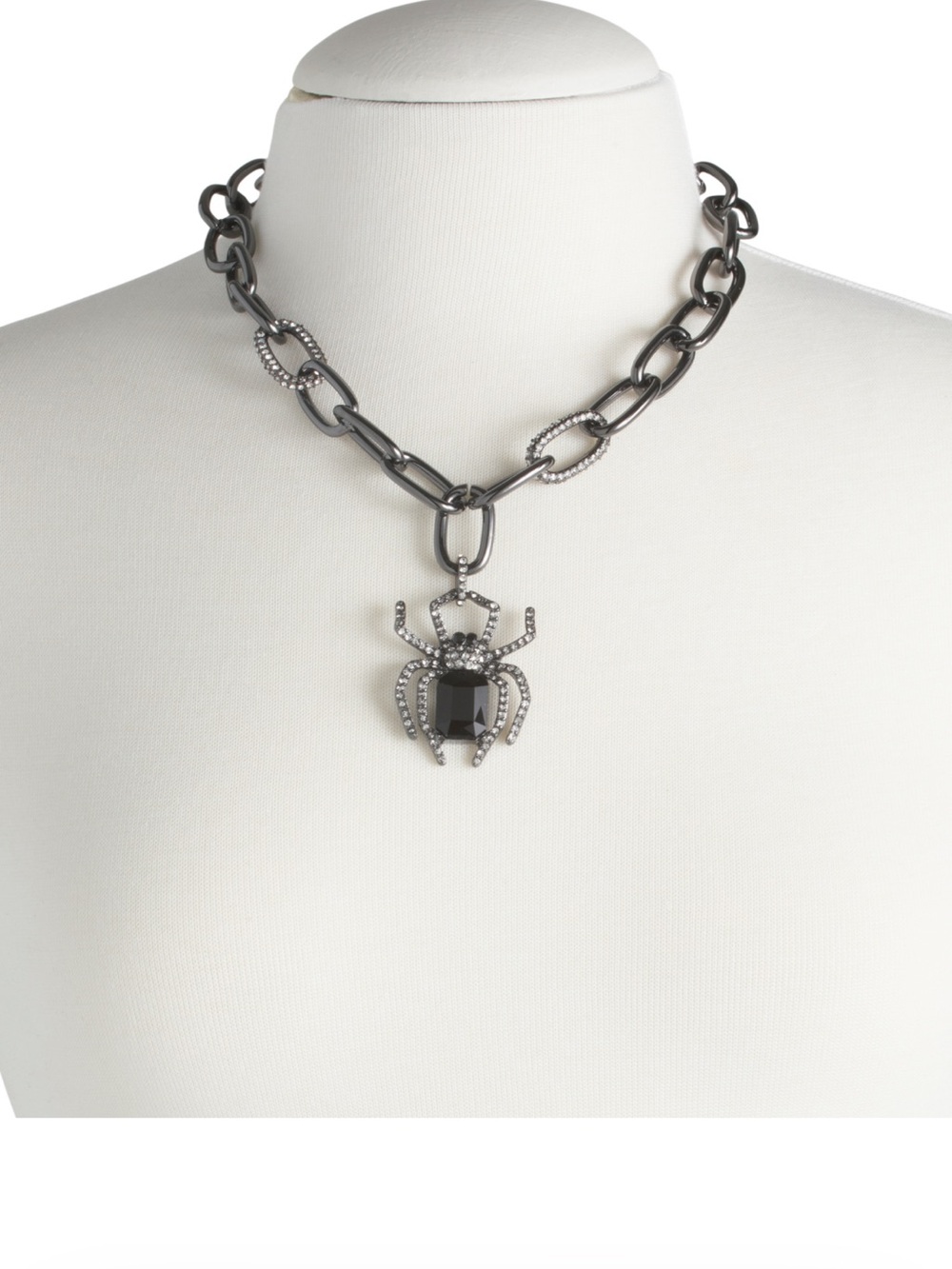Betsey Johnson Black & Silver Spider Pendant Necklace - Picture 3 of 4